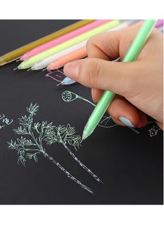 ماركة غير محددة 12 قطعة من أقلام الجل ذات السعة الكبيرة، قلم عالي اللمعان، مناسب للطلاب لوضع علامات على اليوميات وألبومات الكتب اليدوية والتلوين والرسم وأقلام الرسم المعدنية والقرطاسية المكتبية وفن الرسم واللوازم الم  - Image 5