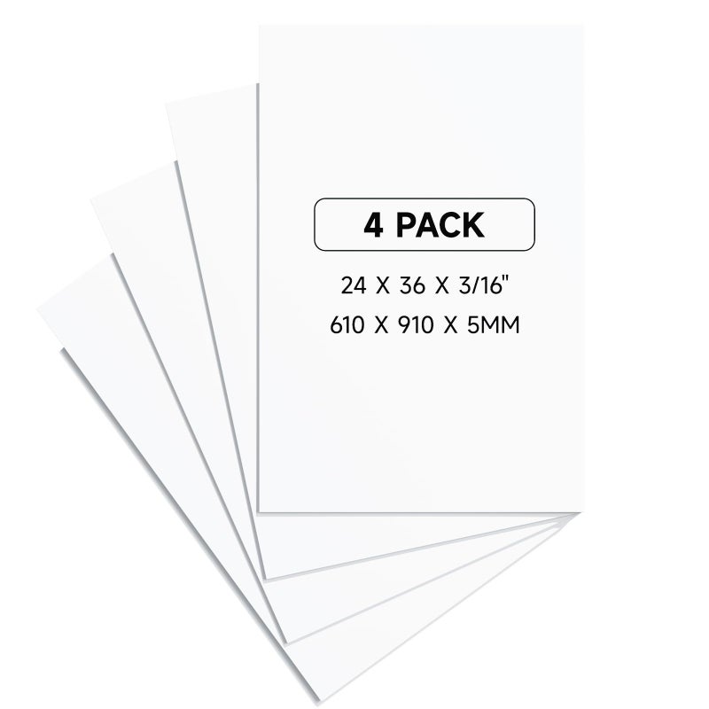 PEKGRIL 24x36" White Poster Board 4 Pack, 5MM Thick Foam Core Board, Large Lightweight Foam Board for Projects, Display Boards for Crafts, Paintings Prints, Art, Display, Presentation - Image 1