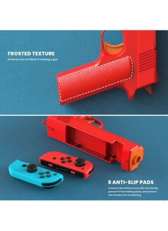 SANMUGEED Shooting Game Gun Controller Compatible with Switch/Switch OLED Joy-Con, Hand Grip Motion Controller for Switch Shooter Hunting Games (Blue + Red)  - Image 4