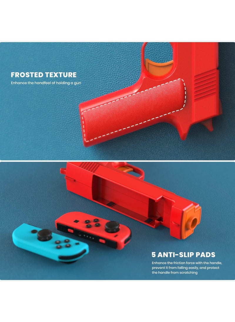 SANMUGEED - Shooting Game Gun Controller Compatible with Switch/Switch OLED Joy-Con, Hand Grip Motion Controller for Switch Shooter Hunting Games (Blue + Red) - Image 1