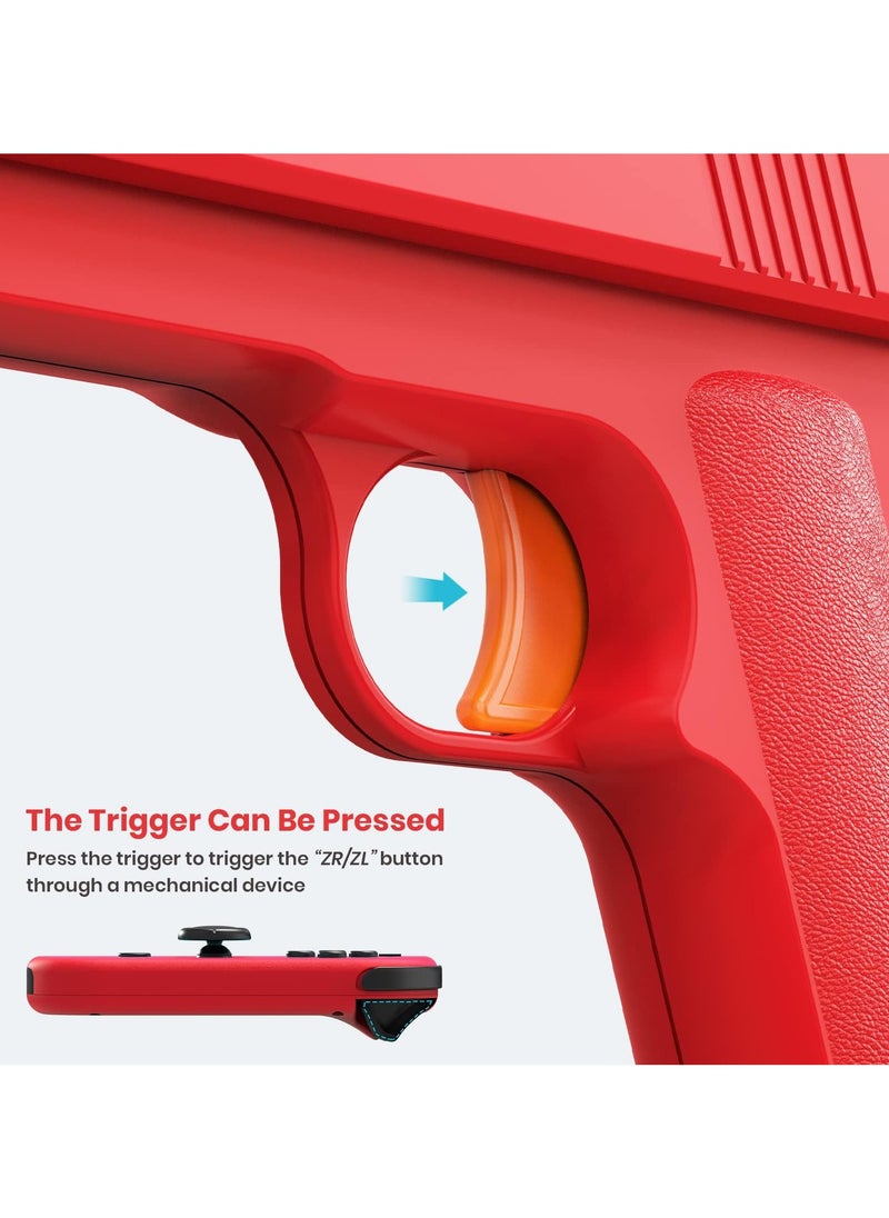 SANMUGEED - Shooting Game Gun Controller Compatible with Switch/Switch OLED Joy-Con, Hand Grip Motion Controller for Switch Shooter Hunting Games (Blue + Red) - Image 1