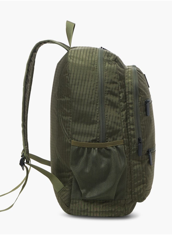 Lee Cooper - Checked Backpack with Zip Closure - 46x32x18 cm - Image 1
