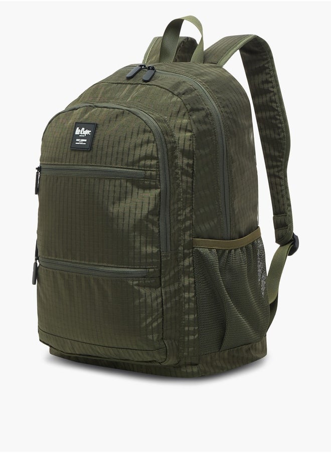 Lee Cooper - Checked Backpack with Zip Closure - 46x32x18 cm - Image 1