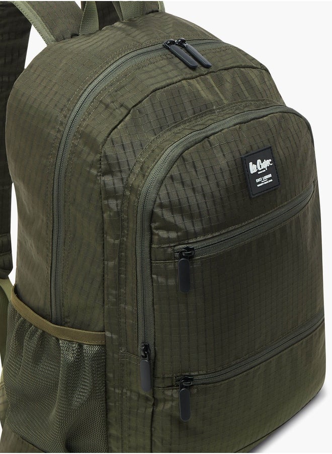 Lee Cooper - Checked Backpack with Zip Closure - 46x32x18 cm - Image 1