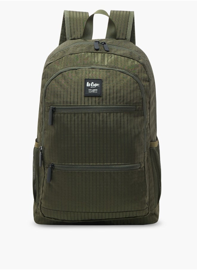 Lee Cooper - Checked Backpack with Zip Closure - 46x32x18 cm - Image 1