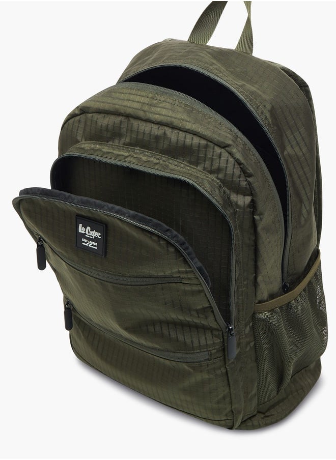Lee Cooper - Checked Backpack with Zip Closure - 46x32x18 cm - Image 1