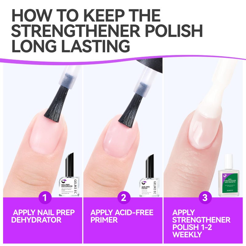 gelike ec Nail Repair for Damaged NailsProtein: Pink 6 in 1 Natural Nail Strengthener and Growth - Long Lasting Nail Hardener Extra Strong and Growth - Nail Strengthener for Thin Nails and Growth - Image 4