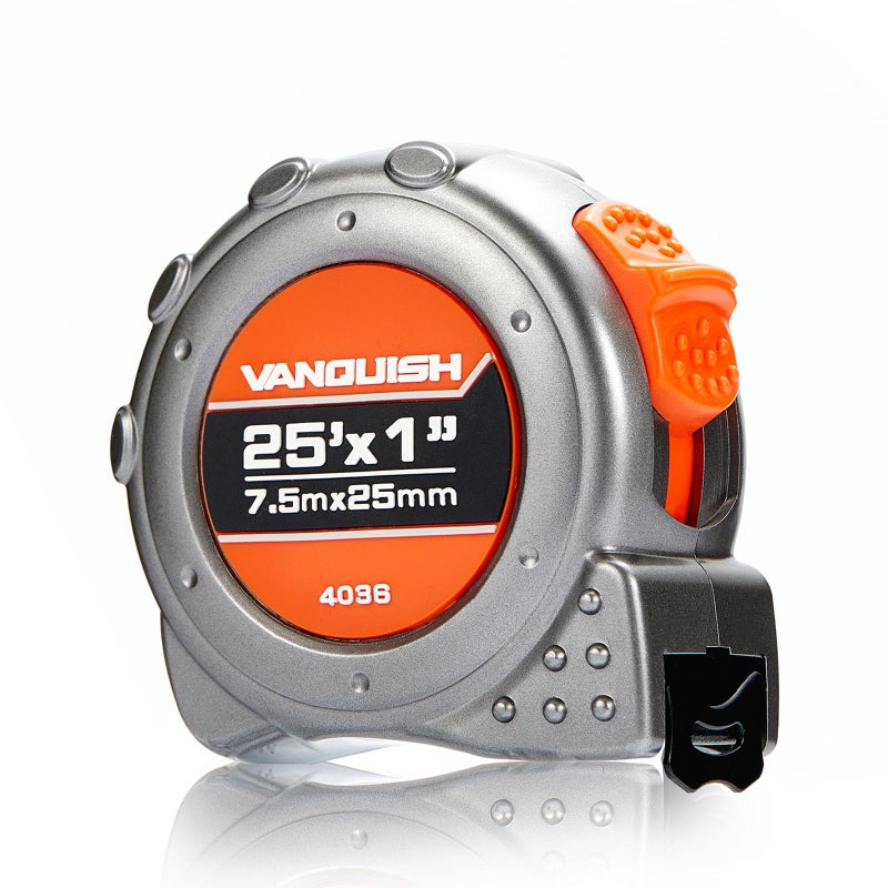 VANQUISH HeavyDuty Tap Measure 2575m x 125mm Easy Read Measuring Tape 4036