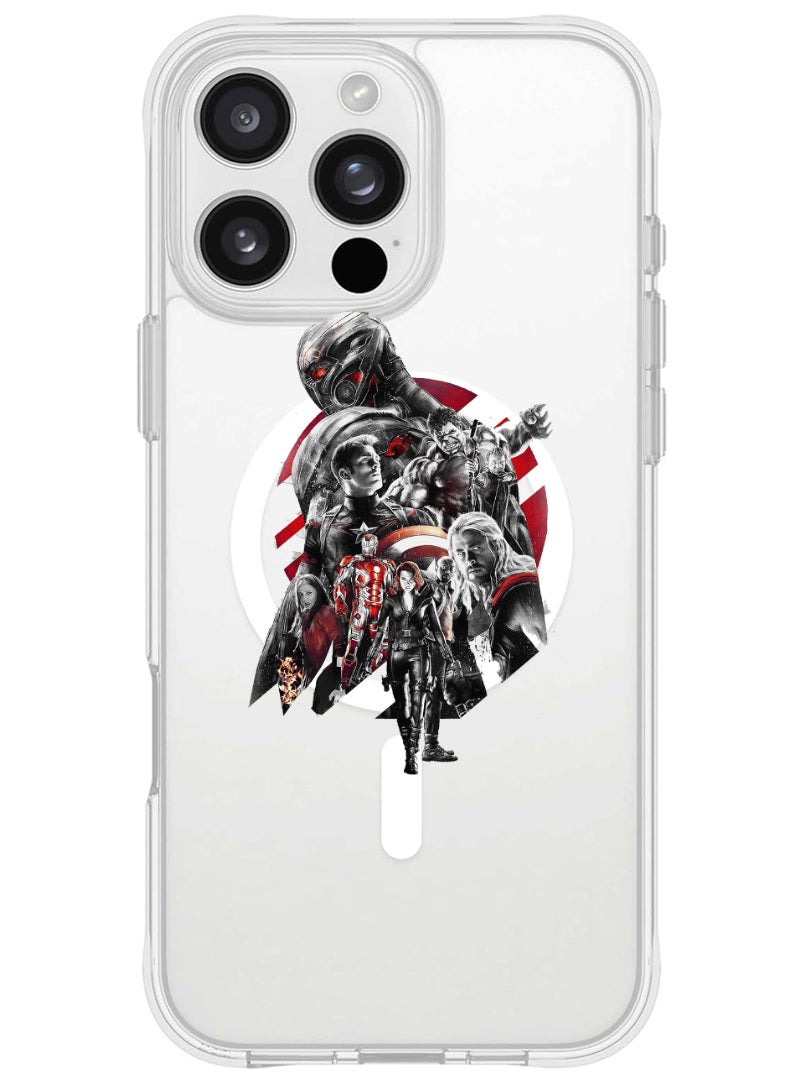 Theodor iPhone 16 Pro Magsafe Magnetic Case for iPhone Compatible with Wireless Charging, Shockproof Phone Bumper Cover - avengers - Image 1