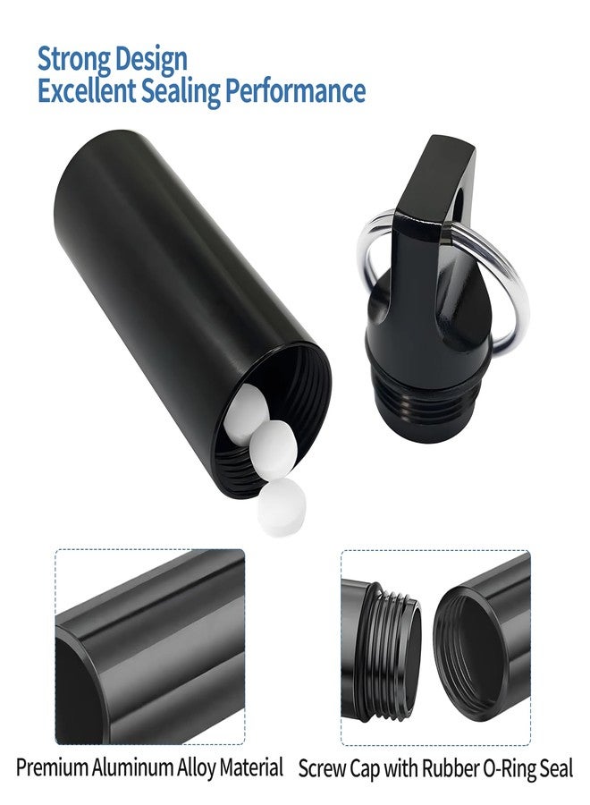 Creztail 5 Packs Pill Case Keychain, Aluminum Alloy Mini Portable Pill Bottle, Waterproof Keychain Pill Holder for Purse, Pill Holder with Keyring for Outdoor Camping Travel(5 Colors - Image 4