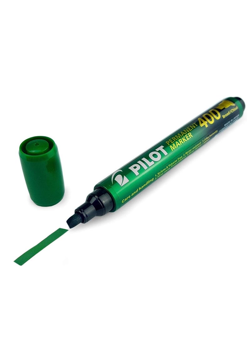 PILOT 3-Piece Permanent Marker Chisel Tip Green Ink  - Image 2