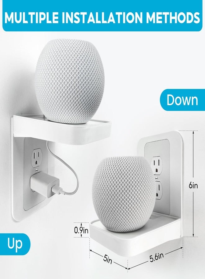 Roolaudk White Wall Outlet Shelf with Cord Storage - Standard Vertical Duplex Organizer for Bathroom Decor, Smart Home, Power Tools, Toothbrush (2 Pack) - Image 4