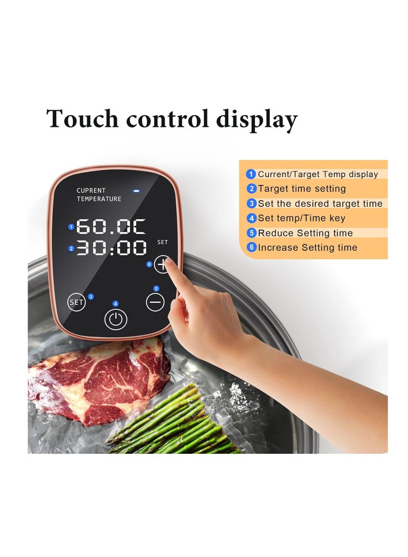 SYOSI Sous Vide Machine - 1100W Immersion Circulator Precision Cooker - WiFi App with Included Recipes - Accurate Temperature Control Ultra Quiet and IPX7 Waterproof Fast Heating and Time Control - Image 5