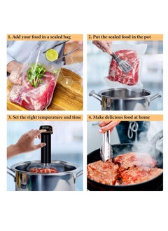 SYOSI Sous Vide Machine - 1100W Immersion Circulator Precision Cooker - WiFi App with Included Recipes - Accurate Temperature Control Ultra Quiet and IPX7 Waterproof Fast Heating and Time Control  - Image 4