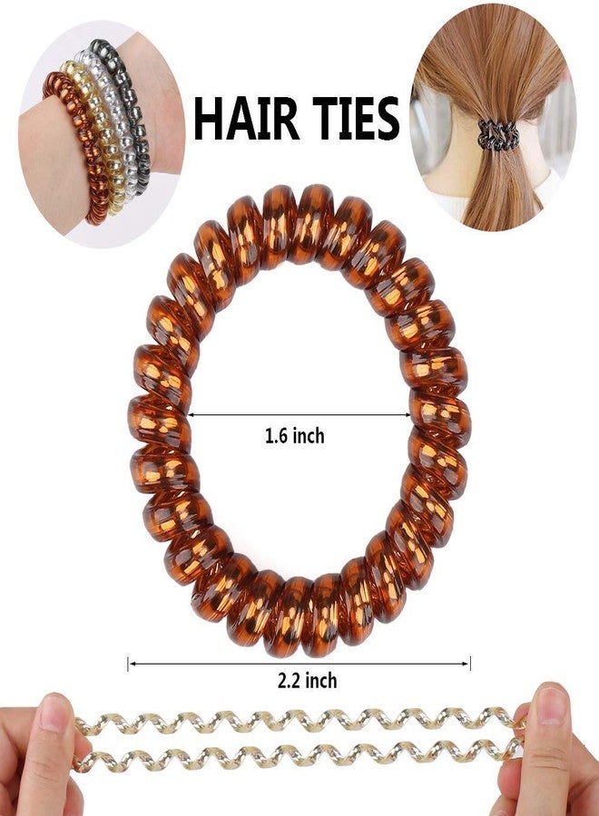 غلان ربطات شعر جلان للبنات، 12 قطعة، ربطات شعر حلزونية، سلك هاتف، حامل ذيل حصان للنساء، ربطة شعر مطاطية حلزونية متعددة الألوان - Image 2