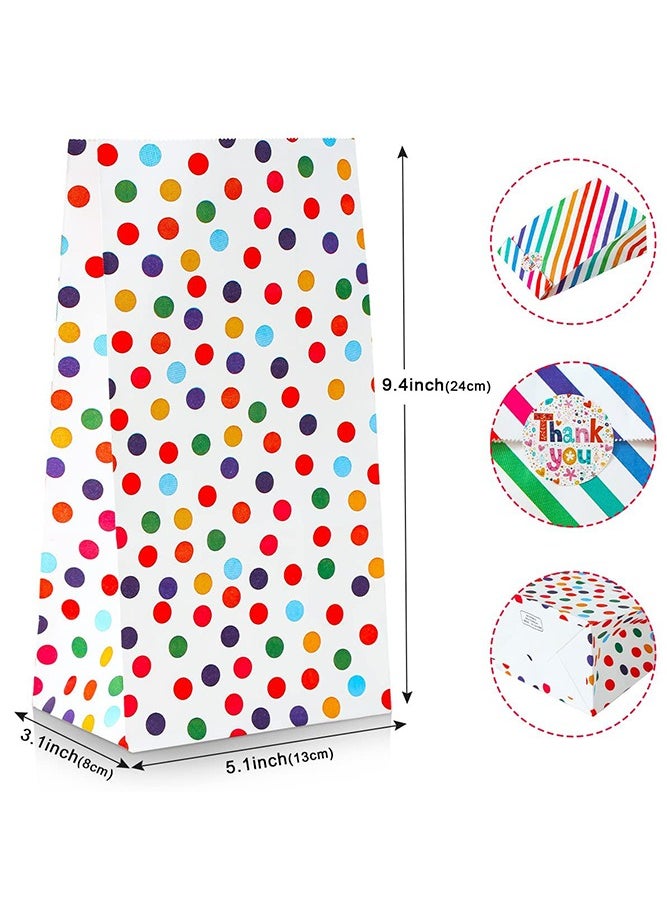 Generic 20 Pack Colorful Paper Bag Gift Bag with Thank You Sticker for Kids Party Birthday Sweet Goodie Candy Bakery  - Image 2