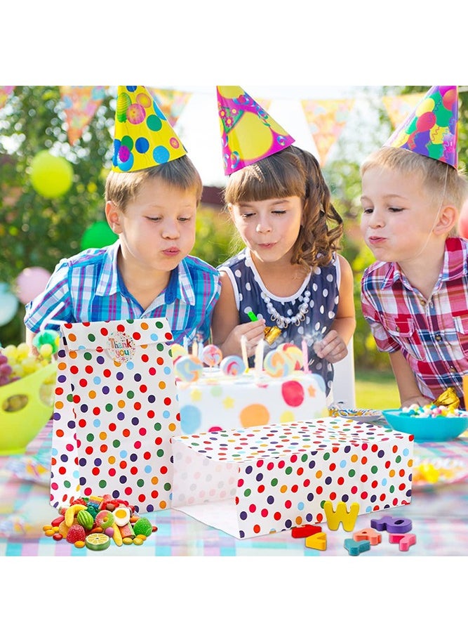 Generic 20 Pack Colorful Paper Bag Gift Bag with Thank You Sticker for Kids Party Birthday Sweet Goodie Candy Bakery  - Image 3