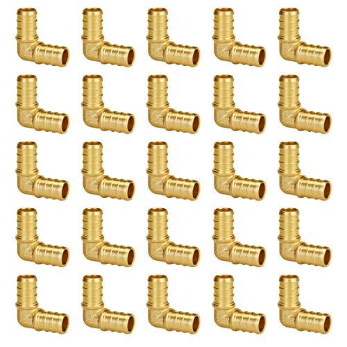SUNGATOR Pex Fittings 1/2 Inch, 25-Pack 1/2" Pex 90 Degree Elbow, No Lead Brass, NSF, UPC Certified - Image 1