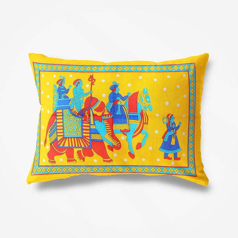 Doraya Jaipuri Rajasthani Traditional Sanganeri Printed Cotton Single Size Bedsheet with 1 Pillow Cover - Image 2