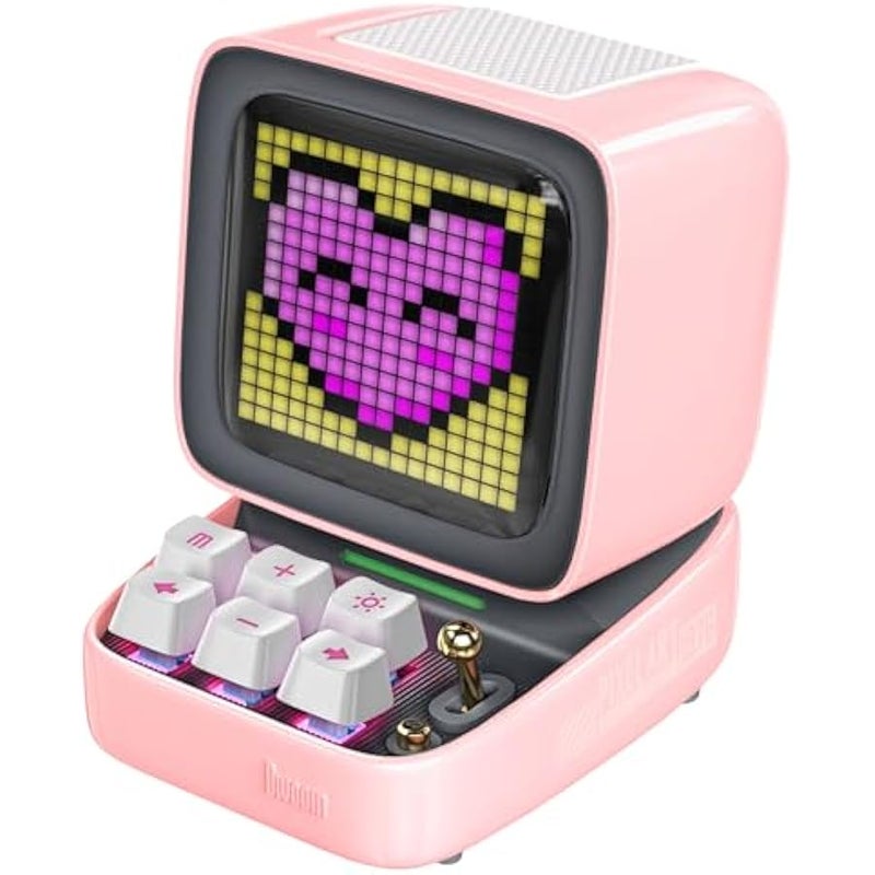 DIVOOM ACDIVDITPNK  Ditoo Pixel Art Portable Bluetooth Speaker with App Controlled 16X16 LED Front Panel Pink - Pink (Pack of1) - Image 1