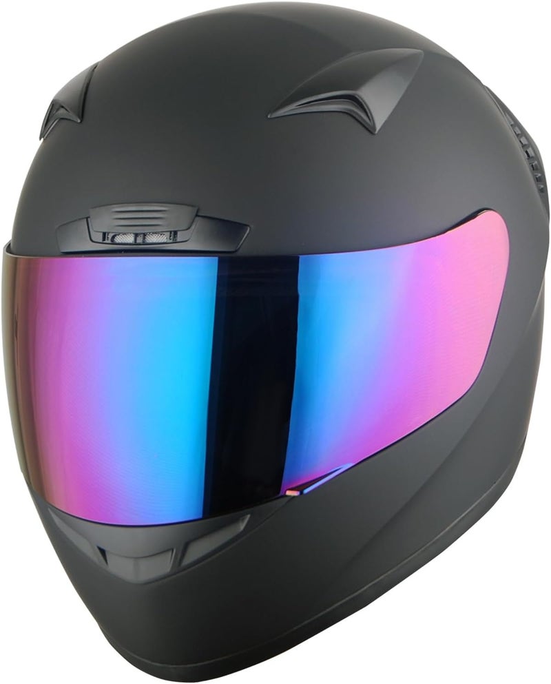 1STORM Motorcycle Bike Full Face Helmet Booster - Matt Black, Size XL - Image 3
