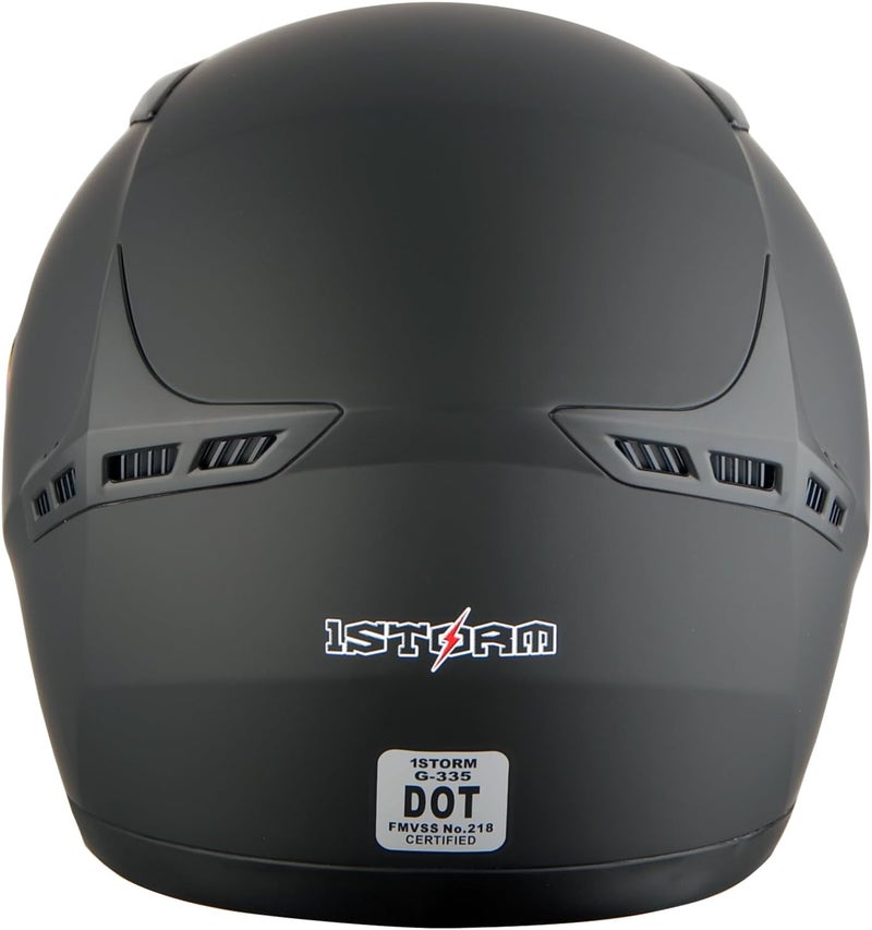 1STORM Motorcycle Bike Full Face Helmet Booster - Matt Black, Size XL - Image 5