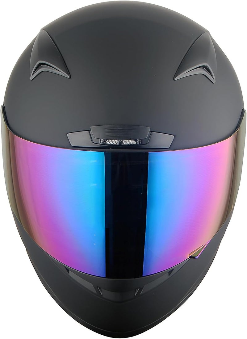 1STORM Motorcycle Bike Full Face Helmet Booster - Matt Black, Size XL - Image 4