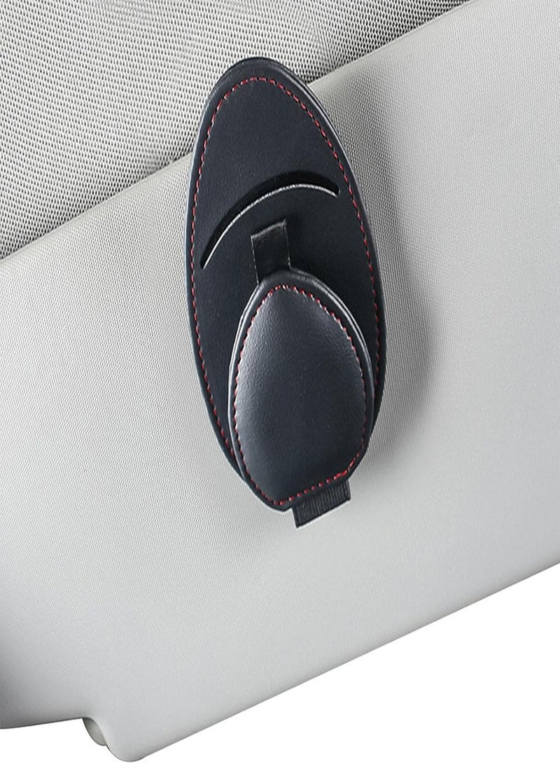 GGOOT Sunglasses Clip,Sunglasses Holder for Car | Magnet Sunglasses Holder for Car Leather Car Sunglass Holder Sunglasses Clip with Storing Glasses Cards  - Image 1