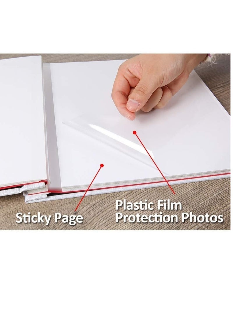ميكسد ألبوم صور ذاتي اللصق مكون من 40 صفحة، ألبومات صور بيضاء، ألبومات صور عائلية كبيرة السعة، كتاب صور، ألبومات صور ذاتية اللصق مغناطيسية مصنوعة يدويًا، ألبومات ذكريات - Image 3