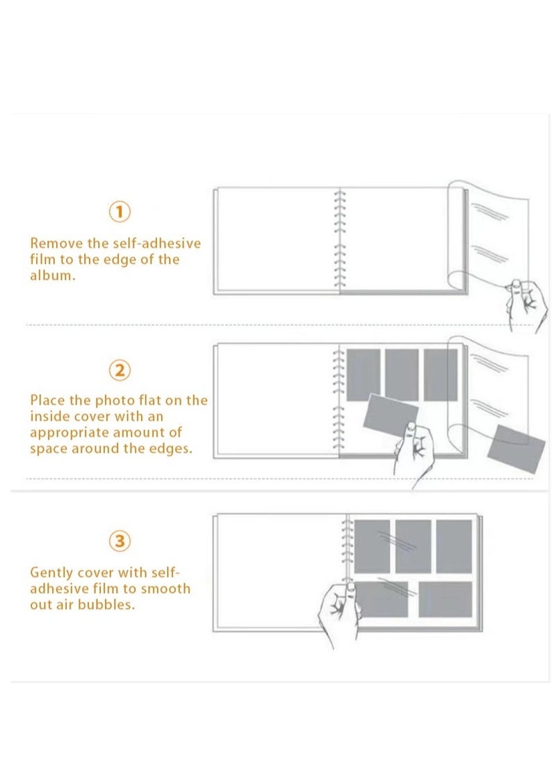 ميكسد ألبوم صور ذاتي اللصق مكون من 40 صفحة، ألبومات صور بيضاء، ألبومات صور عائلية كبيرة السعة، كتاب صور، ألبومات صور ذاتية اللصق مغناطيسية مصنوعة يدويًا، ألبومات ذكريات - Image 4
