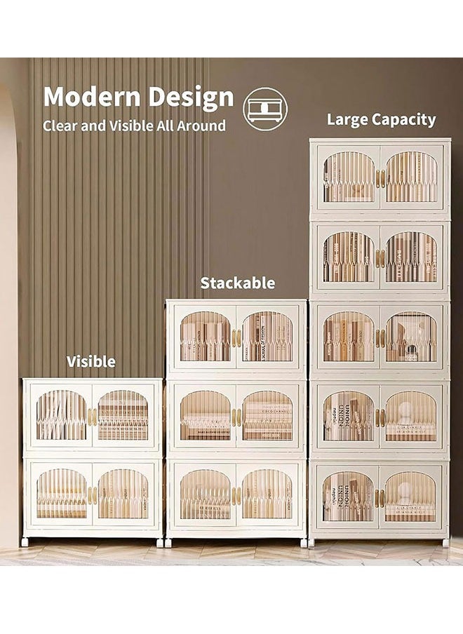 Childrens Wardrobe,Baby Clothes Cabinet Collapsible Kids Closet Storage Organizer Bedroom Nursery Armoire Quick Install Toddler Dresser with Hanging Rod and Wheel(2 Storage) - pzsku/ZBD6990A7E23872645FBCZ/45/_/1701934540/02cc5704-4811-4d62-b07f-1bb0780e58bf