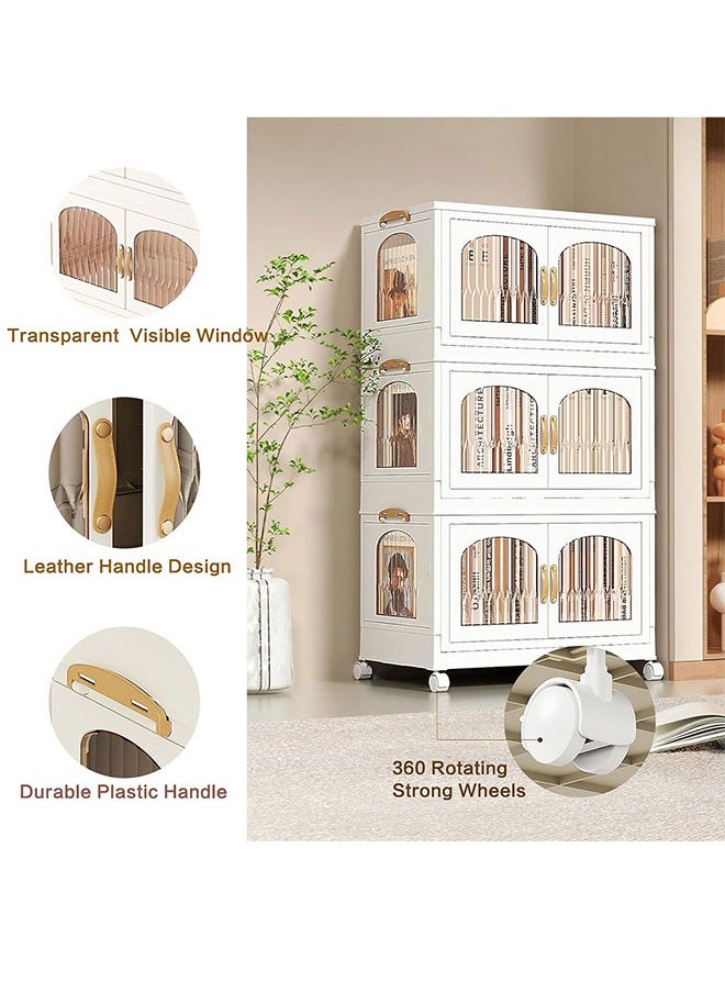 Childrens Wardrobe,Baby Clothes Cabinet Collapsible Kids Closet Storage Organizer Bedroom Nursery Armoire Quick Install Toddler Dresser with Hanging Rod and Wheel(2 Storage) - pzsku/ZBD6990A7E23872645FBCZ/45/_/1701934633/dada0f97-9f63-4162-bdbf-7cc477055968