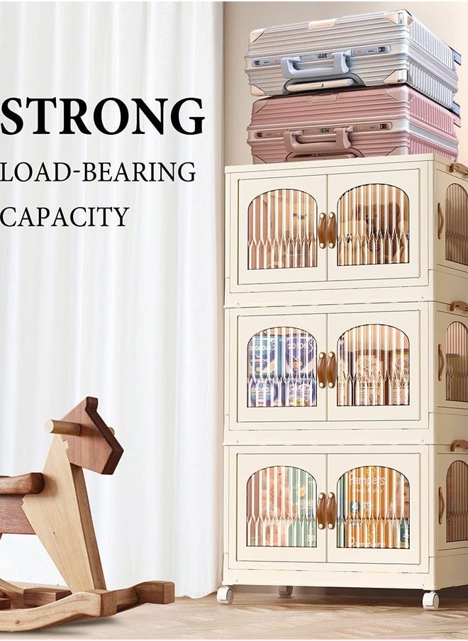 Childrens Wardrobe,Baby Clothes Cabinet Collapsible Kids Closet Storage Organizer Bedroom Nursery Armoire Quick Install Toddler Dresser with Hanging Rod and Wheel(2 Storage) - pzsku/ZBD6990A7E23872645FBCZ/45/_/1701934634/a028278e-2f2a-4896-a923-6ac3b1d7a3e3