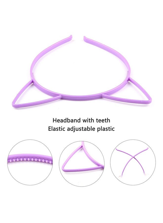 Zifengcer 10 Pcs Plastic Cat Ears Headbands For Kids Girls Women Multicolor Cute Sawtooth Kitty Ears Headwear Gifts Party Halloween Birthday Supplies  - Image 3