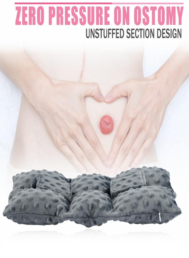 BNRendles Ostomy Seatbelt Pillow, Ostomy Driving Protector, Stoma Shiled Ileostomy Urostomy Riding Guard, No Squeezing, Ostomate Must Have Supplies, Minky Dot Dark Gray - Image 2