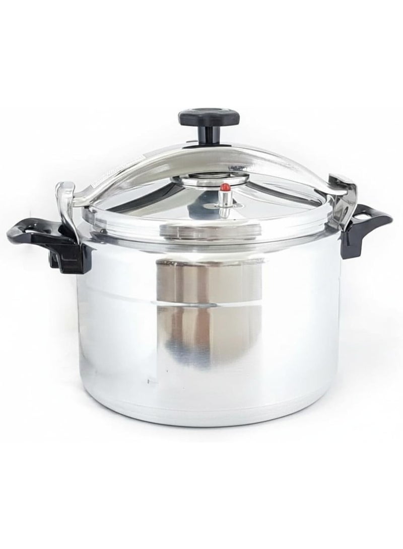 Commercial Aluminium Pressure Cooker 40L with Steaming Rack - Extra Large Capacity Heavy Duty Pot for Catering, Restaurants & Big Batch Cooking, Silver - Image 2