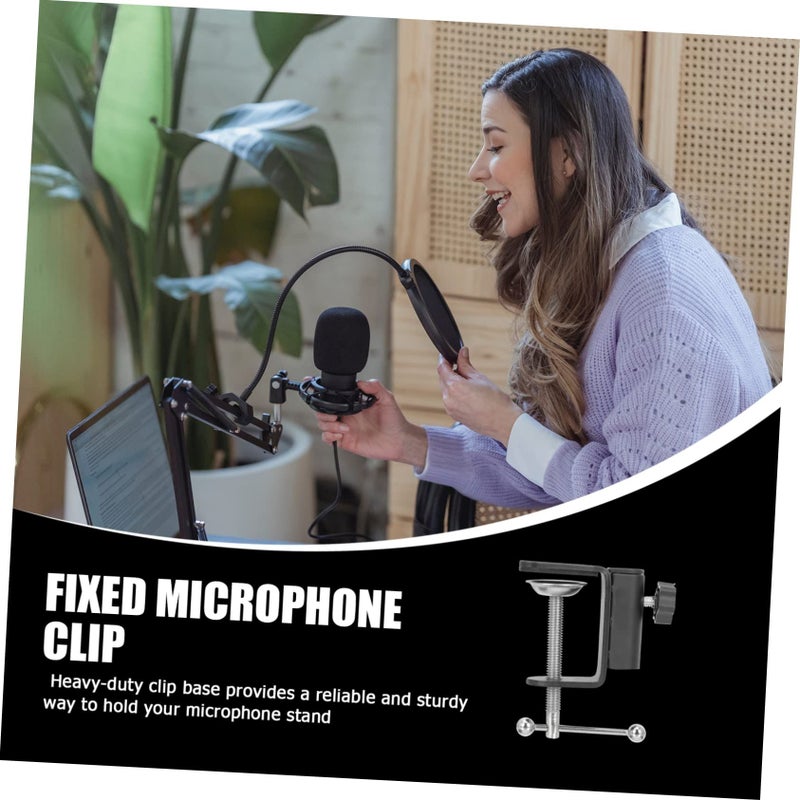 Metal Microphone Base for Gaming Mic Shock Mount Stand Clamp Table Clip Bracket - Image 5