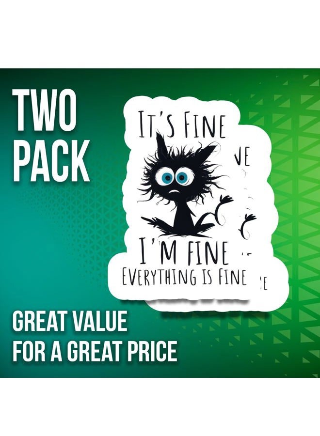 Printlabz 2 Pack 5" Black Cat Fine I'm Fine Magnet - Thick Strong Magnet - Made in USA - Image 5