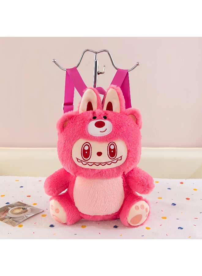 LABUBU New Style Transformed Labubu Plush Doll Schoolbag Children's Travel Backpack Doll - Image 1