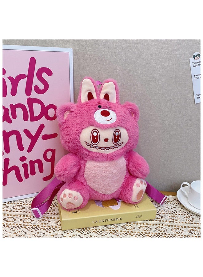 LABUBU New Style Transformed Labubu Plush Doll Schoolbag Children's Travel Backpack Doll - Image 3