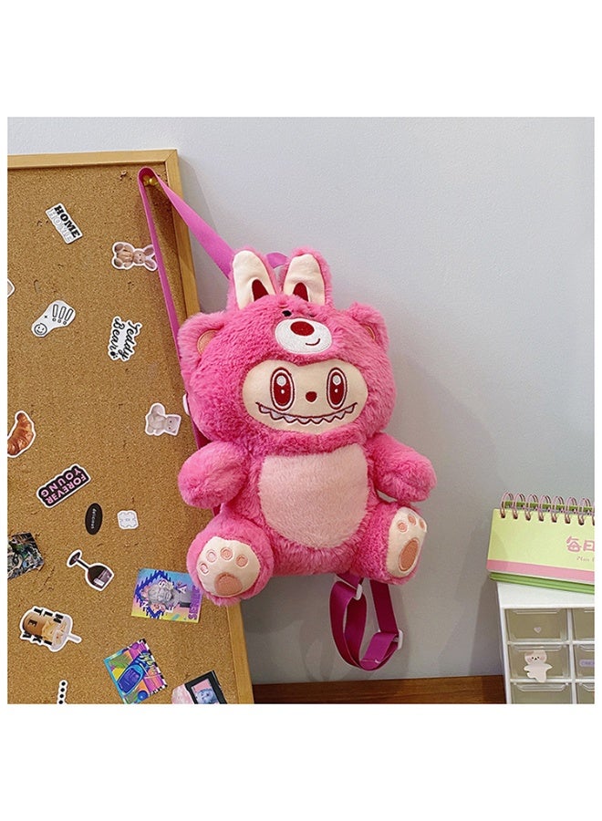 LABUBU New Style Transformed Labubu Plush Doll Schoolbag Children's Travel Backpack Doll - Image 2