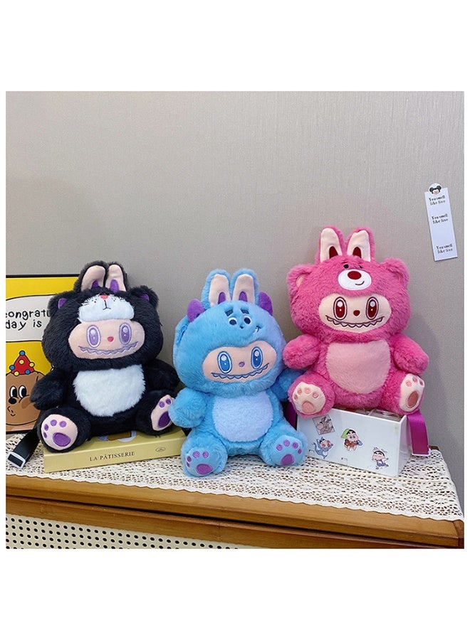 LABUBU New Style Transformed Labubu Plush Doll Schoolbag Children's Travel Backpack Doll - Image 4