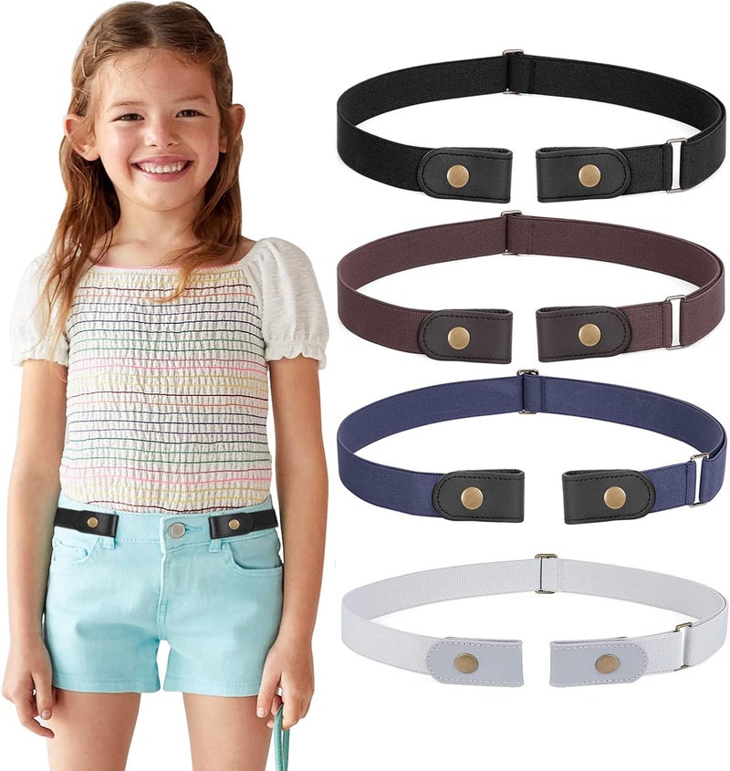 Werforu No Buckle Stretch Belt for Child Boys and Girls Buckle Free Kids Belt Up to 24 Inches - Image 1