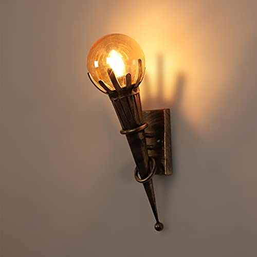 Improvhome Mughal Mashal Style Antique Hand Crafted Wall Light Without Bulb (Golden, 40W) - Image 4