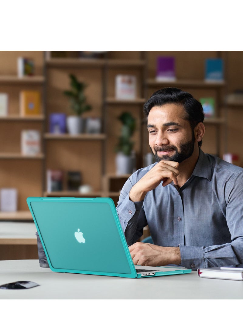 GULFLINK Hard Shell Case Cover with Kickstand Shockproof Function for MacBook Air A2941 2023 15 inch Light blue - Image 5