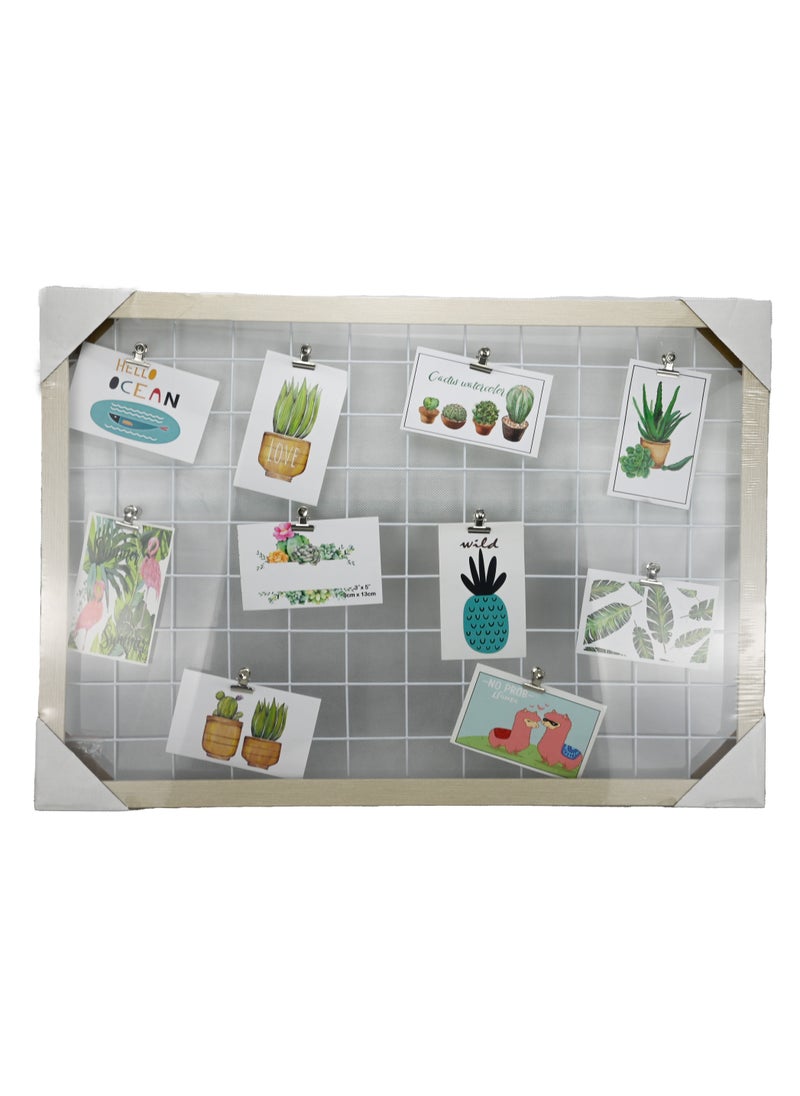 Generic - Picture Frame Family Collage Frame For 10 Photos Custom Multiple Picture Gallery Frame Metallic Grill Photo Frame Large Photo Frame With Hooks Family Photo Frame - Wooden - Metallic - 26�X18� - Image 1