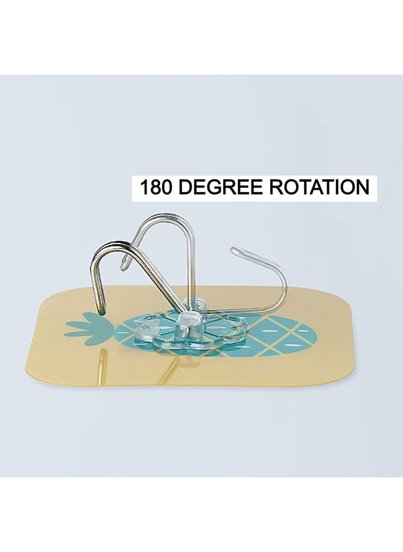 Cpixen Cpixen Pack of 20Pcs Waterproof Transparent Self Adhesive Fancy Printed Multi Design Wall Hooks Heavy Duty Sticky Hooks for Hanging 10KG Max Wall Hangers Kitchen Bathroom 20 Pieces  - Image 5