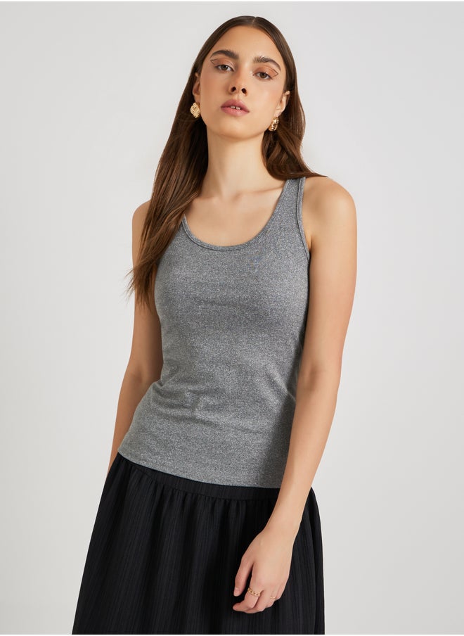Take Two Solid Round Neck Cami Top  - Image 3