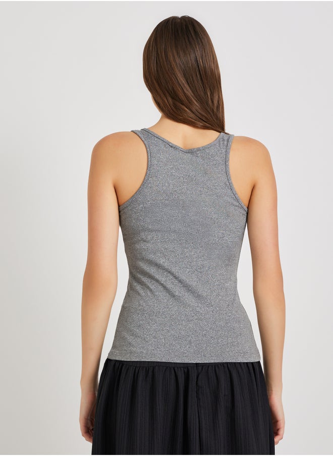 Take Two Solid Round Neck Cami Top  - Image 5