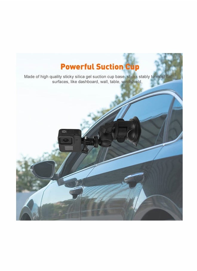 Generic KASTWAVE Camera Car Windshield Suction Cup Mount Compatible with for GoPro Hero 10 9 8 7 6 5 Black 4 Session Insta360 for AKASO Campark DJI OSMO Action YI Action Camera Car Dash Cameras  - Image 4